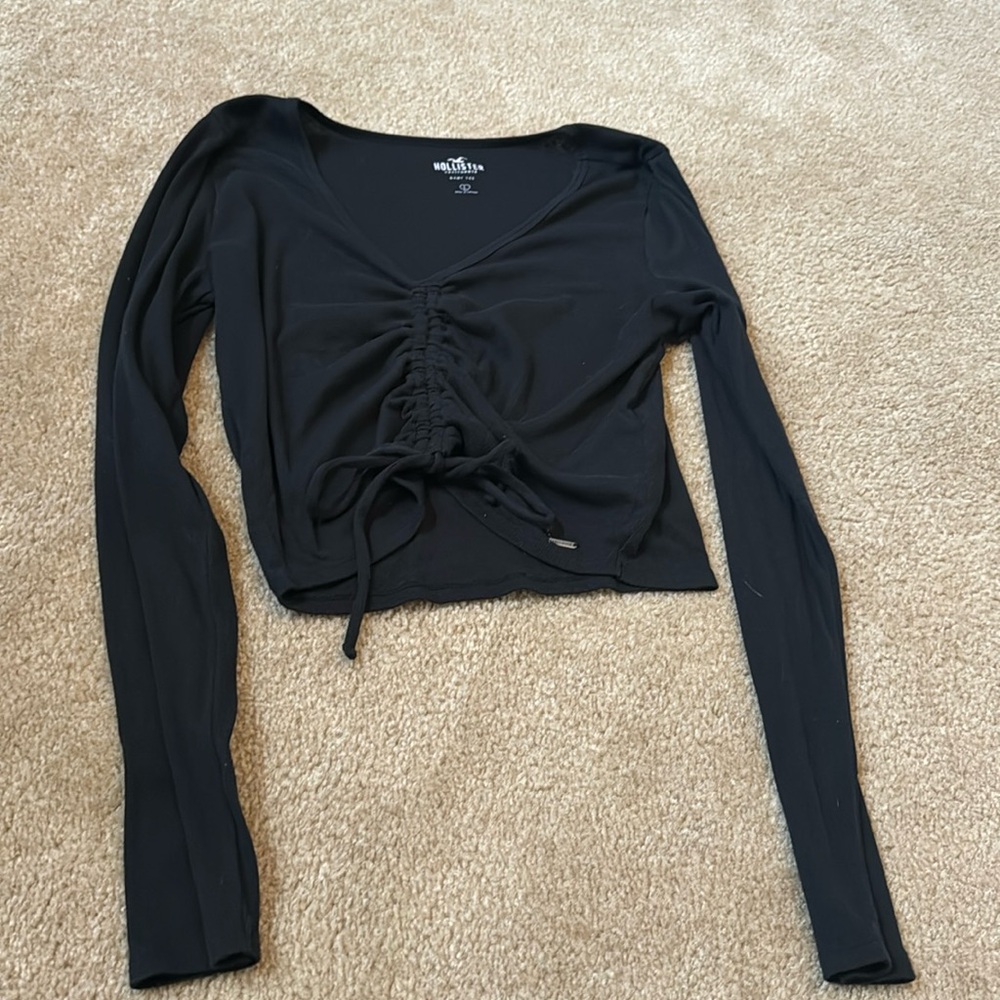 Black long sleeve adjustable baby tee